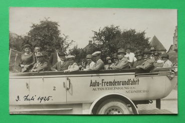 AK Nürnberg / 1925/ Auto Frendenrundfahrt Autovereinigung e.V. / Touristen Bus Omnibus